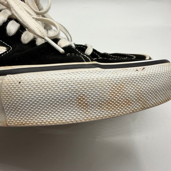 Vans SK8 Hi Pro Skate Shoes Black White Checkerboard Sun Dragon Patches Mens 8.5 - Picture 5 of 12